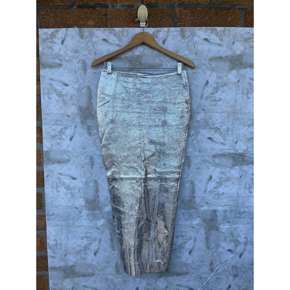 RETROFETE SILVER Liza Leather Skirt SIZE XS - Picture 3 of 12